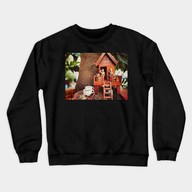 Buddhist spirit House in Cambodia. Cambodian Buddhism belief and culture. Crewneck Sweatshirt by Nalidsa